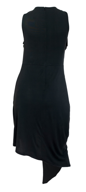 Plus Size Sleeveless Asymmetrical Hem Dress Black Photo 2