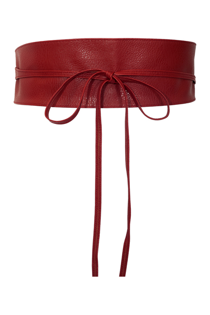 Plus size Faux Leather Obi Waistband Sash Belt Red Photo 2
