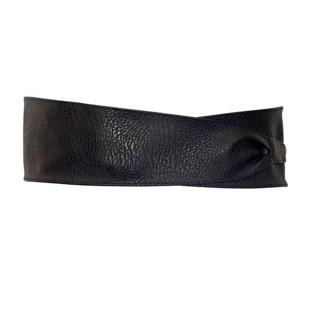 Plus size Faux Leather Obi Waistband Sash Belt Black Photo 1