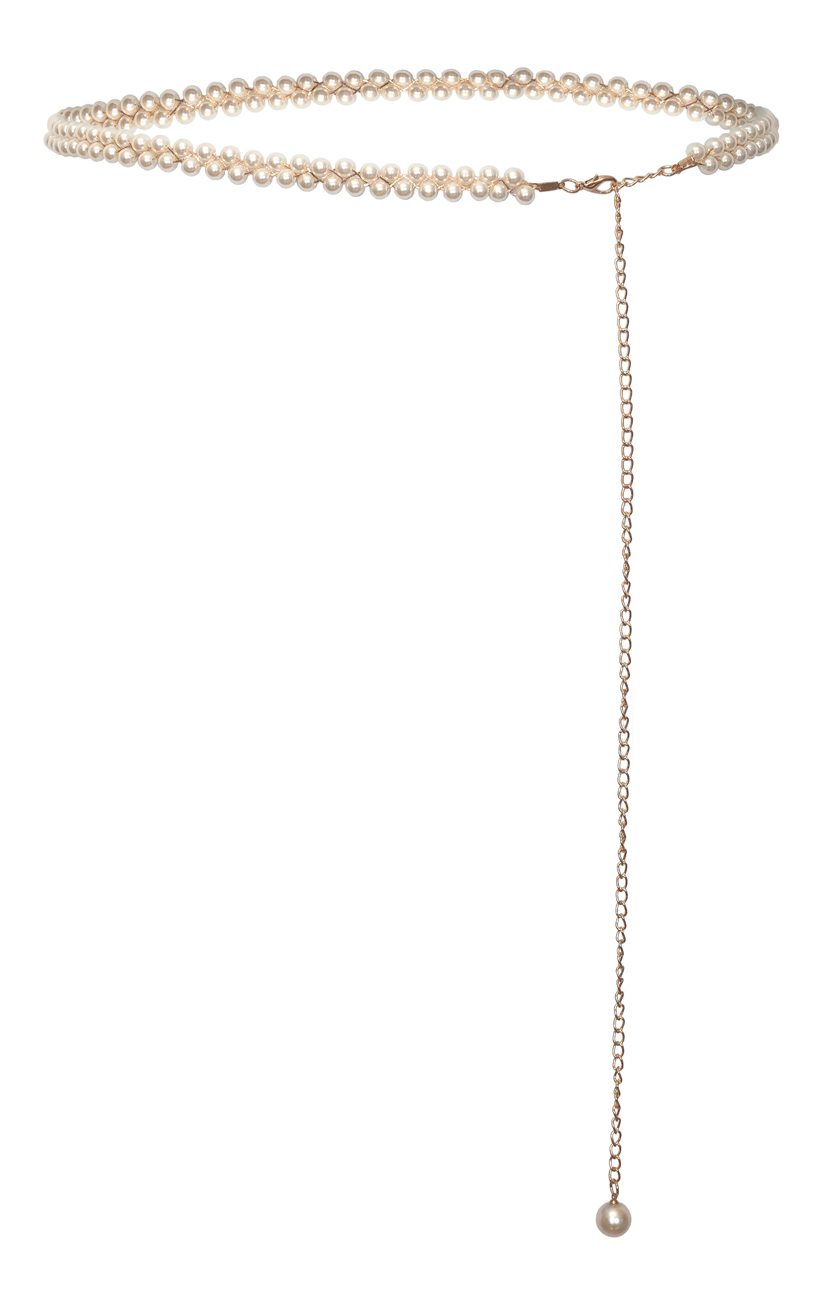 Plus Size Adjustable Pearl Chain Link Waist Belt 181020 Photo 2