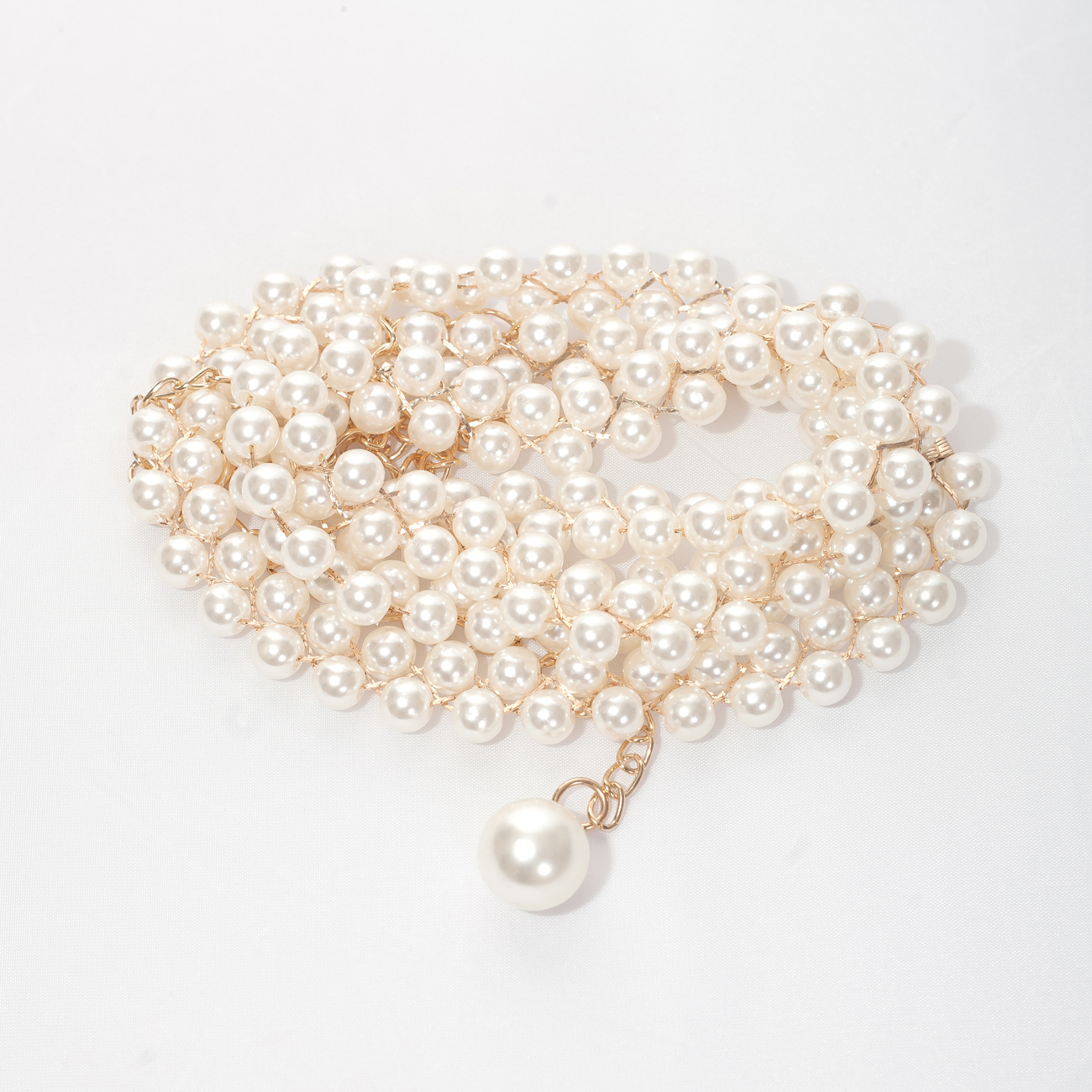 Plus Size Adjustable Pearl Chain Link Waist Belt 181020 Photo 4