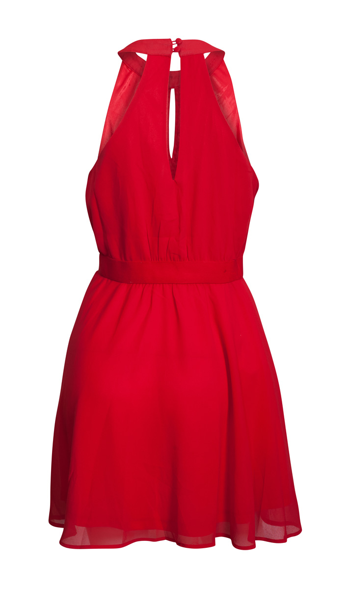 Plus size Beaded Halter Dress Red | eVogues Apparel