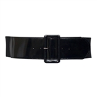 Plus Size Wide Patent Leather Fashion Belt Black
