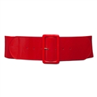 Plus Size Wide Patent Leather Fashion Belt Red