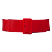 Plus Size Wide Patent Leather Fashion Belt Red
