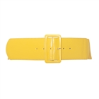 Women's Wide Patent Leather Fashion Belt Yellow
