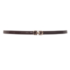 Plus size Adjustable Patent Leather Skinny Belt Brown