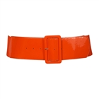 Women's Wide Patent Leather Fashion Belt Orange