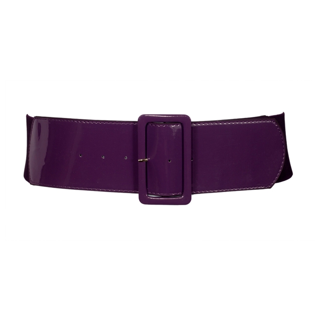 Women's Wide Patent Leather Fashion Belt Purple | eVogues Apparel