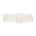 Women's Wide Patent Leather Fashion Belt White