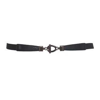 Plus size Metal Buckle Skinny Elastic Cinch Belt Black