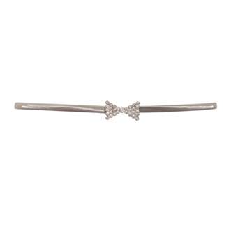Plus size Bow Pendant Buckle Metal Elastic Waist Belt Silver Tone