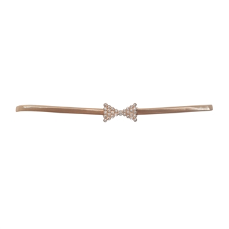Plus size Bow Pendant Buckle Metal Elastic Waist Belt GoldTone