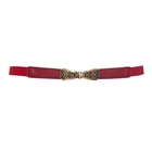 Plus size Bow Buckle Elastic Belt Red