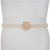 Plus Size Pearl Link Elastic Waist Belt 18421