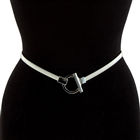 Plus size O-Ring Pendant Buckle Metal Elastic Waist Belt Silver Tone