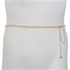 Plus Size Faux Pearl Gold Chain Link Adjustable Waist Belt 18820