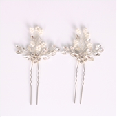 eVogues Bridal Prom Flower Hair Side Comb Accessory Rhinestone Headpiece Silver 181142