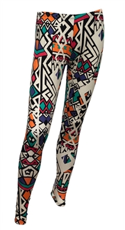 Plus size Colorful Abstract Print Cotton Legging | eVogues Apparel
