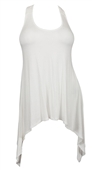 Plus size Laced Back Sleeveless Tunic Top Off White