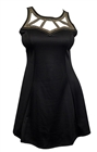 Plus Size Embellished Slimming Cutout Dress Black