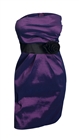 Jr Plus size Asymmetric Pleated Bodice Strapless Dress Purple