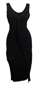 Plus size Asymmetric Hemline Sleeveless Dress Black