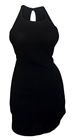 Plus size Open Back Sleeveless Mini Dress Black