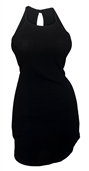 Plus size Open Back Sleeveless Mini Dress Black