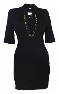 plus size mock turtleneck lace up dress black evogues apparel plus size mock turtleneck