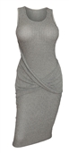 Women's Soft Knit Sleeveless Stretch Dress Gray
