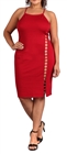 Women's Sleeveless Cutout Midi Dress Red