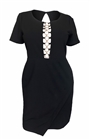 Women's Sexy Cutout Fit and Flare Dress Black
