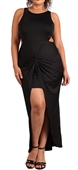 Women's Sleeveless Cut Out Maxi Dress Black