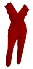 Plus Size Deep V-Neck Jumpsuit Red 19713