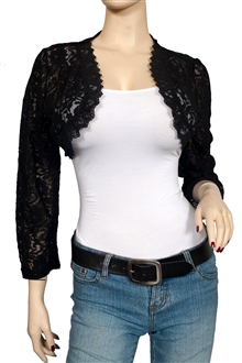 black long sleeve lace plus size cropped bolero shrug evogues apparel plus size shrug