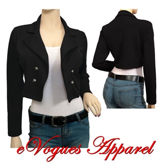 plus size cropped silver button blazer black evogues apparel plus size cropped jacket