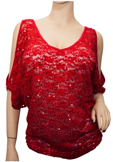 red sequin top plus size