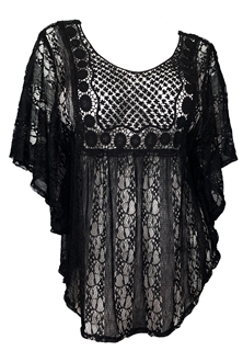 plus size crochet poncho top black evogues apparel black lace plus size top