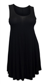 Plus Size Sleeveless Dress Top Black