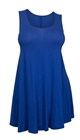 Plus Size Sleeveless Dress Top Royal Blue