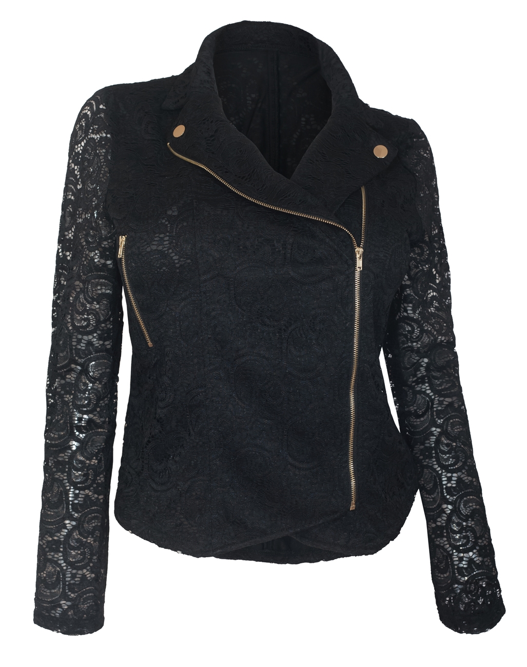 Women's Lace Sleeve Fashion Jacket Black | eVogues Apparel