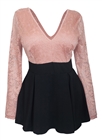 Plus size Lace Overlay Romper Dress Blush Pink