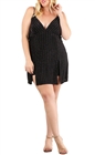 Plus size Glitter V-Neck Mini Romper Dress Black