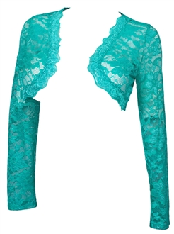 shrug bolero cropped sleeve lace plus mint evogues
