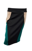 Plus Size Color Block Skirt Teal