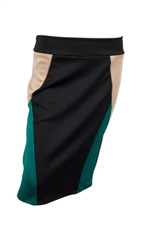 Plus Size Color Block Skirt Teal | eVogues Apparel
