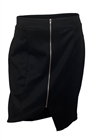 Plus Size Zipper Front Mini Skirt Black