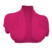 Plus Size Open Front Cropped Bolero Shrug Pink2