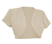 Plus size Open Front Short Sleeve Bolero Khaki